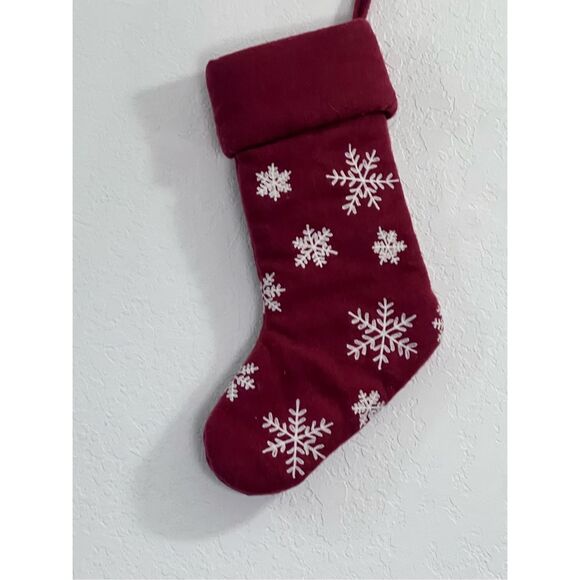 Pottery barn wool blend snowflake Christmas stocking - Picture 3 of 5